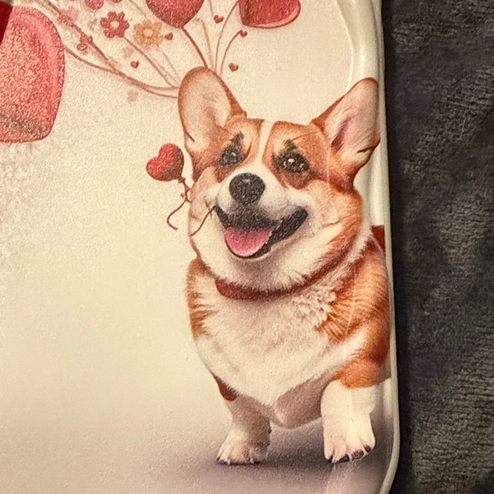 Corgi Heart Balloon Phone Case - Pink and White - Picture 5 of 5